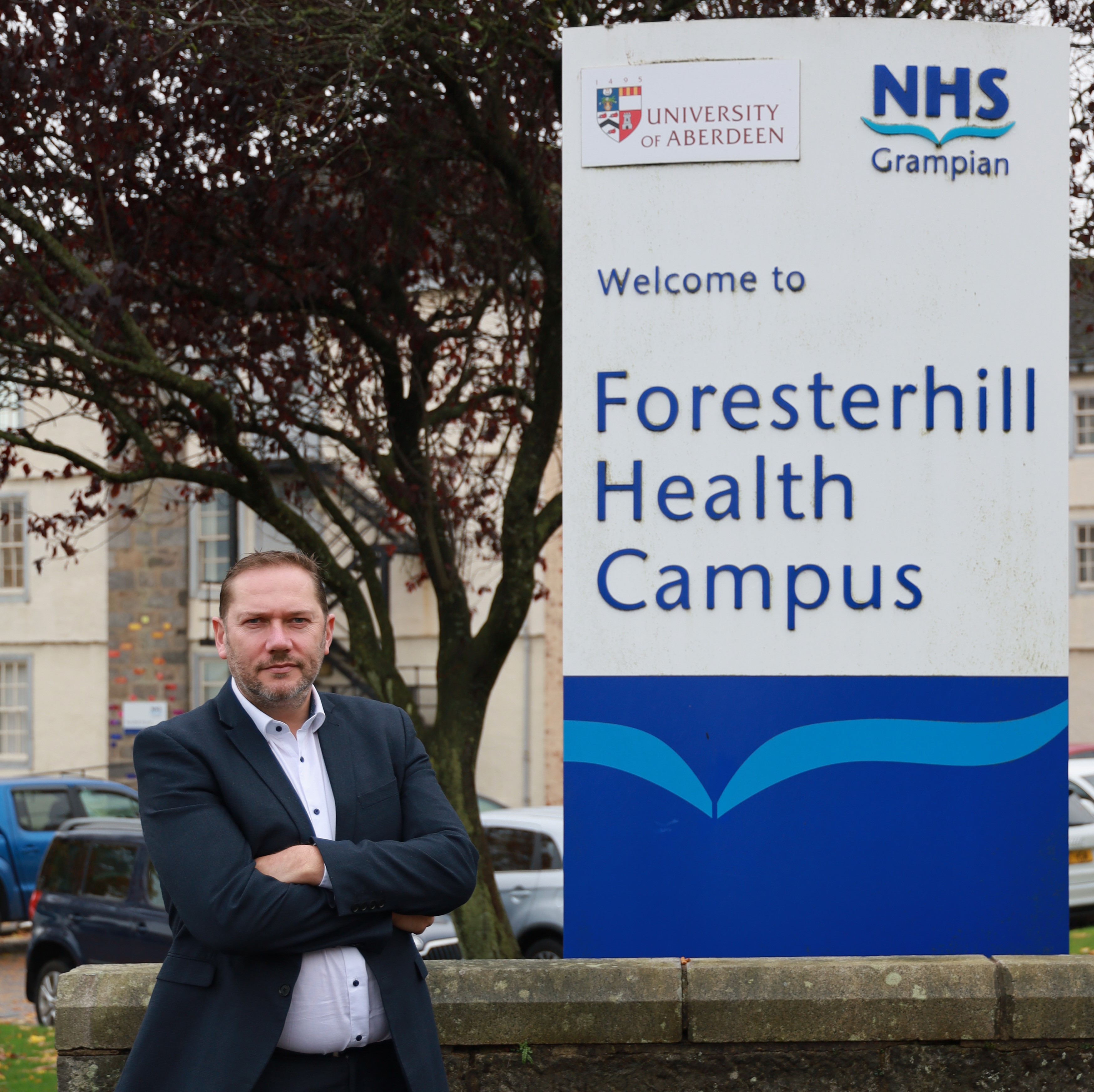 Douglas Lumsden outside Foresterhill Health Campus